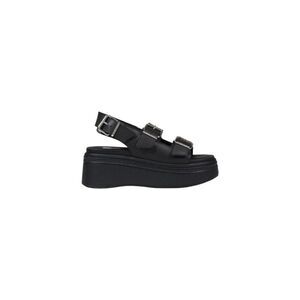 Tommy Hilfiger Jeans Black Leather Platform Women's Sandals
